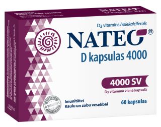 NATEO D 4000 kapsulas, 60 gab.