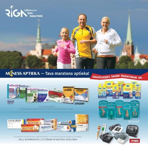 Parūpējies par veselību pirms Lattelecom Riga Marathon – atgādina „Mēness aptieka” un izsludina konkursu ar vērtīgām balvām