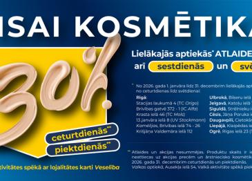 Kosmētikas dienas Mēness aptiekā arī 2026. gadā!