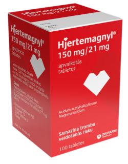 HJERTEMAGNYL 150 mg/21 mg apvalkotās tabletes, 100 gab.
