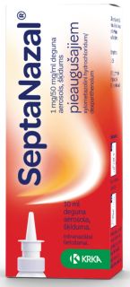 SEPTANAZAL 1 mg/50 mg/ml Pieaugušajiem deguna aerosols šķīdums pieaugušajiem, 10 ml