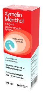 XYMELIN Menthol 1 mg/ml deguna aerosols, 10 ml