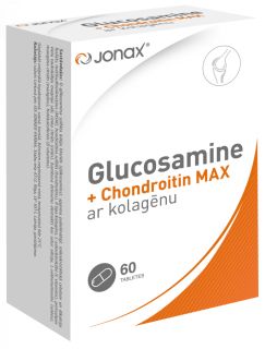 JONAX Glucosamine + Chondroitin MAX ar Kolagēnu tabletes, 60 gab.