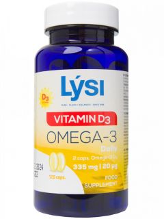 LYSI Omega - 3 Vitamin D3 kapsulas, 120 gab.