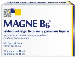 MAGNE B6 (Magnijs) šķīdums iekšķīgai lietošanai, ampulas, 10 gab.