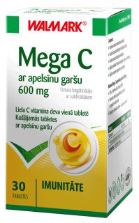Mega C ar apelsīnu garšu 600 mg