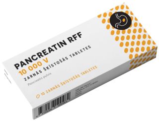 RFF Pancreatin 10000 V zarnās šķīstošās tabletes, 10 gab.