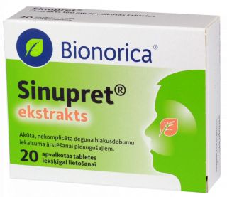 SINUPRET Ekstrakts 60 мг таблетки, 20 шт.