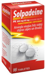 SOLPADEINE PK 500 мг/65 мг шипучие таблетки, 16 шт.