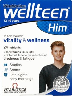 WELLTEEN Him Vitality&Wellness tabletes, 30 gab.